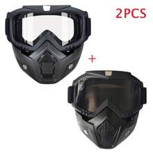 Motorcycle Mask Moto Goggle Outdoor Sport Glasses Mask Detachable Motorbike Mask Goggle Mouth Filter Adjustable Non-Slip Motocross Goggles Outdoor Motorcycle Accessories Riding Fog-Proof Mask Summer Gifts