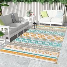 1PC Outdoor Rug Waterproof Garden Patio Rugs Plastic Straw Mats Reversible Garden Carpet Mat Outdoor Lightweight Portable Picnic Blanket For Camping RV Deck Beach Balcony BBQ - 黃色 - 查看 1