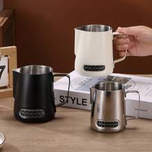 1 Pieza Jarra espumadora de café y leche, taza para espuma de leche, de acero inoxidable 304, con pantalla de temperatura, escala interna precisa, tanque de ordeño de boca puntiaguda, control preciso del caudal de la espuma de leche, sensación cómoda, olla para espuma de leche, utensilios para espresso, de alta calidad exquisita, duradera, accesorios profesionales para café en el hogar, la oficina y la cafetería 350/600ml Vuelta al colegio