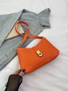 Bolso de mujer de moda, bolso de debajo del brazo, bolso de hombro sólido, bolso de mensajero clásico y sencillo para mujer