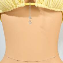 2 Stücke Körperkette für Damen, Bikini-Kette & ovale perlenbesetzte Taillenkette, vielseitige Anhänger Bikini-Kette, Halter-BH-Kette, sexy Boho Strand Bikini
