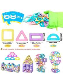 Giocattoli di blocchi magnetici per bambini e bambine, set di costruzione del castello macaron aggiornato, giocattoli educativi per bambini, regali di compleanno, accessori di colore casuale