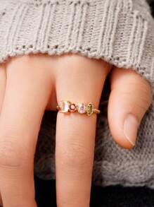 1 PC Luxury Cubic Zirconia Ring For Women For Wedding Engagement Party Jewelry Valentine's Day Gift