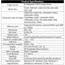 Nicamery Videocámara Full HD 1080P 36.0MP con pantalla IPS rotativa de 3.0 pulgadas, zoom digital 16X, incluye tarjeta de memoria de 32GB y 2 baterías (negro)