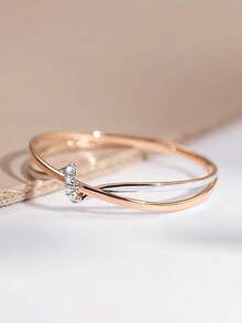 1枚奢华立方氧化锆戒指，女士款，适合婚礼、订婚、周年纪念、派对等场合，也可作为戒指或情人节礼物。 - 1# - 查看 2