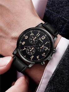 SOKI SOKI Bộ đồng hồ nam, đồng hồ kỹ thuật số mặt tròn thời trang thể thao thường ngày, dây đeo bằng da thật kiểu punk và dây quấn quanh bằng da PU, thích hợp để đeo hàng ngày, làm quà sinh nhật, dự tiệc, họp mặt ngày lễ, món quà lý tưởng cho bản thân hoặc bạn bè. Không bao gồm hộp đựng. - màu đen - Xem 2