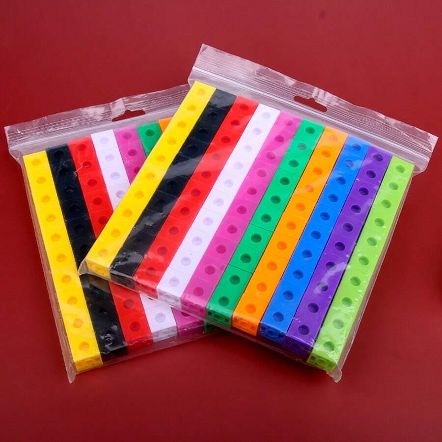 100pcs Cube Connecting Blocks, Toy Assembly Cube Blocks, Mini Square Plastic Inserts, Early Educational Toy For Kids, Christmas And Halloween Gifts