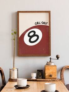 3 幅酒吧艺术海报幸运 8 球印刷图片冷饮票绘画海报时尚墙面艺术复古墙面印刷现代房间装饰客厅墙壁装饰可选框架 - 紅色 - 查看 6