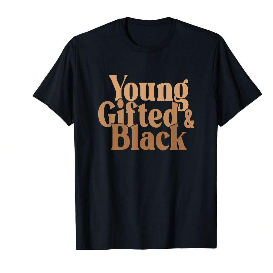 Young Gifted And Black T-Shirt]QwY Gifts For Babies - Black - View 1