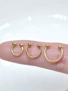 2/4/6 pièces Anneau de nez, anneau de septum, boucles d'oreilles en acier inoxydable BCR pour cartilage, faux piercing d'oreille circulaire, tragus, bijoux de corps en forme de fer à cheval