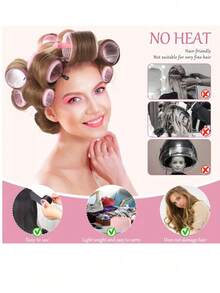 18pcs/Set Large Size Hair Rollers With Clips, Self-Gripping Curler Suitable For Long/Medium/Short Hair And Bangs, DIY Hair Curling Tool (Includes 12pcs Large Roller Tubes + 6pcs Clips),Back To School,Travel Holiday Essentials,Hair Accessories For Women,Hair Curlers,Curly Hair Brush,Rollers,Curly Hair Products,Curler,Rollers For Hair,Hair Curl,Curly Hair Tools,Hair Roller,Curly Hair,Heatless Curl,Heatless Curls,Hair Curler,Barber,Hair Tools,Hair Products,Hair Curlers,Barber Accessories,Travel,Rollers,Hair Stuff,Hair Accessories,Curly Hair Products,Curler,Rollers For Hair,Hairdressing Equipment,Hair Curl,Curly Hair Tools,Hair Roller,Christmas,Barbershop,Hair Curling Iron, Barber Accessories, Hair Accessories, Curling Iron, Hairdressing,Heatless Waves,Travel Essentials,Hairstyle,Hairdressing - Hot Pink - View 8