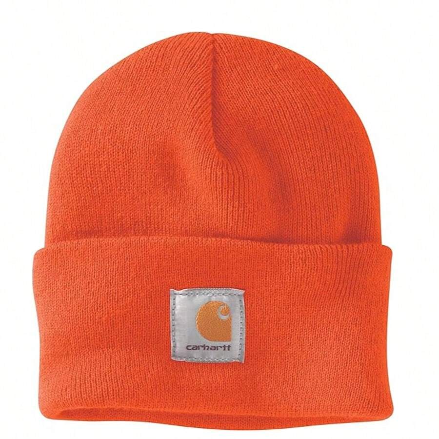 Men's Knit Cuffed Beanie - 橘色 - 查看 1