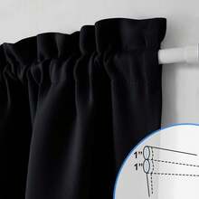Local Warehouse- Door Curtain Panel, Grey French Door Curtains Blackout Thermal Insulated Curtain Sidelight Privacy For Window/Living Room/Doorways/Classroom (25W By 72L Inches, 1 Panel) - Black - View 3