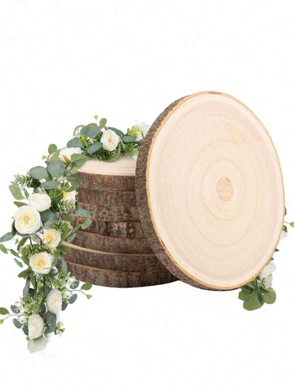 1/2 pièces Grandes tranches de bois pour centres de table, rondins de bois bruts pour artisanat et décorations de table, centres de table de mariage rustiques, rondins de bois pour décorations de fête, projets de DIY