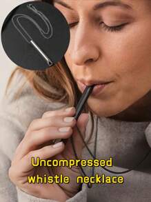 1 szt./2 szt. wielokolorowy losowy tytanowy stalowy nieblaknący Ins stylowy gwizdek łagodzący stres naszyjnik, niszowa regulowana biżuteria z wisiorkiem oddechowym. Wykonany ze zdrowych materiałów, ma wysoką twardość i jest lekki, z mini i kompaktowym designem.