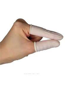 500 piezas Dedales desechables, Protectores de dedos blancos, Cubiertas para la punta de los dedos, Adecuados para dedos lesionados, Protección de piel agrietada, Mangas para dedos con textura para manicura, Cubiertas para dedos antideslizantes para belleza, reparación de electrónica, pintura, cuidado de uñas, reparación de relojes, limpieza de joyas, limpieza de piezas de armas, manualidades, manipulación de pimientos picantes, deportes, industria, belleza, mascotas y talla grande - Blanco - Ver 6