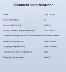 JBL Auriculares inalámbricos Bluetooth T280TWS X3, llamadas de alta calidad, modo de juego de baja latencia, resistente al agua IPX4, cómodo de llevar, batería de larga duración, color blanco