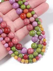 1 hebra de cuentas sueltas espaciadoras redondas de calcedonia de Candy Alxa, piedra natural, para hacer joyas DIY, pulseras, dijes y accesorios, tamaños de 6 mm, 8 mm y 10 mm, 15 pulgadas