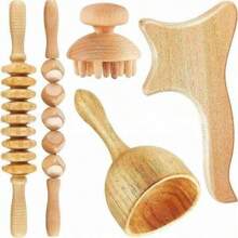 Schwedisches Buchenholz Gua Sha & Massage Set - Pilzkopf Schröpfkopf Therapie-Tools für Muskelentlastung, Spa & Geschenke (natürliche Holz Therapie) - Reduzierung von Müdigkeit und Verbesserung der Blutzirkulation, Ganzkörper Entspannungstool