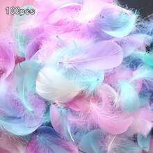 100pcs Colorful Feather Filler Stuffing - Super Soft Microfiber & Goose Down Feathers, Great For Crafts & Decorations, No Electricity Needed, Craft Feathers - Multicolor - View 13