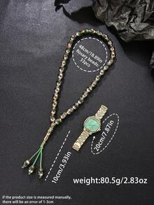 时尚个性化专属腕表：青少年腕表，掌控时间节奏；念珠，展现独特气质 - 金色 - 查看 3