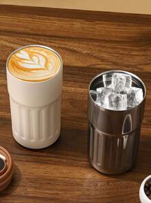 Premium 450ml Kaffeebecher, Edelstahl, farbiger Becher, Reisebecher, vakuumisolierte Flasche, Tasse, Behälter für heiße und kalte Getränke. Geeignet für Reisen, Outdoor-Sport, Nachmittagstee, Geschenke, isolierte Tassen für Herren und Damen, Schulanfang, Mitarbeitergeschenke, Ostern, Haushaltswaren und Sommergetränke wie Milch, Saft und Tee. (Der Becher ist nicht in der Schulterbeutel enthalten)