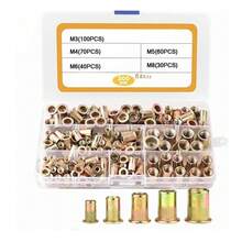 Tuercas Remache Acero Al Carbono 300 Piezas M3 M4 M5 M6 M8 - Dorado - Ver 1
