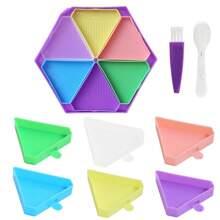 1 set Bandejas de clasificación de cuentas de plástico, bandeja para pintura de diamantes, accesorios de placa de cuentas para pintura de diamantes DIY, herramientas para pintura de diamantes