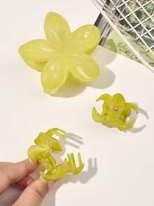 3 件套波西米亚雏菊发夹，芥末黄，多种尺寸，适合海滩度假，小号和大号