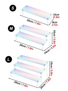 1pc Acrylic Display Shelf, Transparent/Black/Colorful/White, Single/Double/Triple Layer, Modern Minimalist Tiered Tabletop Organizer For Living Room, Bedroom, Toys, Cosmetics
