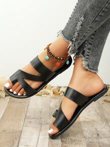 Sandalias planas ligeras y acolchadas de moda informal de alta gama para resort y playa, estilo chic 2025 para mujeres