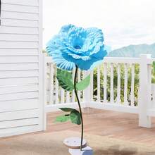 Giant Flowers For Decoration Artificial Peony Flower Head Large Fake Flower For Background Wedding Stage Party Decor - 藍色 - 查看 4