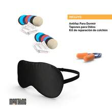 Colchon Inflable Electrico Individual Marthing CIEIND Cama Inflable Personal Portatil Con Bomba Electrica Integrada Facil de Usar Inflado Rapido Colchon Accesorios de Reparacion Ideal pa Hogar y Acampar - Blanco y Negro - Ver 7