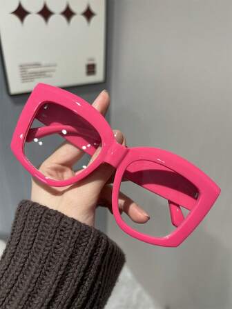 1 Paio di Occhiali da Vista Quadrati da Donna, Lenti Piatte alla Moda, Adatti per Attività all'Aperto come Ciclismo, Parco, Campeggio, Feste, Fotografia di Strada, Coppie