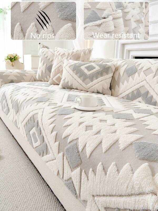 1pc All Season Sofa Cushion Cover, Plush Warm Thickened Sofa Pad, Modern Minimalist Anti-Slip Sofa Slipcover, Dust-Proof And Washable, Soft, Fade-Resistant, Pet-Friendly, Fits L-Shaped Sofa And 1/2/3/4 Seater Sofa, Suitable For Bedroom, Office, Living Room