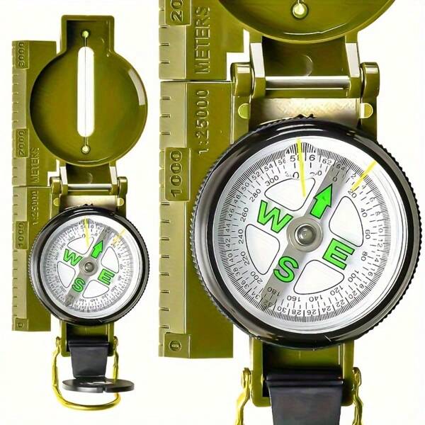 1 Stück Mehrzweck wasserdichter tragbarer Kompass, geeignet für Wandern, Outdoor-Camping, Reisen, Sport