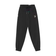 Puma 女士刺绣徽标抽绳慢跑裤，款式 62584001 - 黑色 - 查看 1