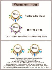 Leocuci Cubic Zirconia Septum Rings Nose Rings Hoops For Women Helix Cartilage Hoop Earring 10 Mm - Gold - View 4