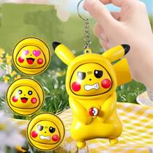 pokemon 1 Stück süße Pokémon Pikachu stilisierte Gesichts-Verwandlungspuppe, voller süßer und lustiger Ausdrucksdesigns, mini tragbare Sammlung, exquisite Handwerkskunst für Sammlung und Dekoration, tolles Geschenk, Geburtstags-/Feiertags Must-Have Dekorationen.