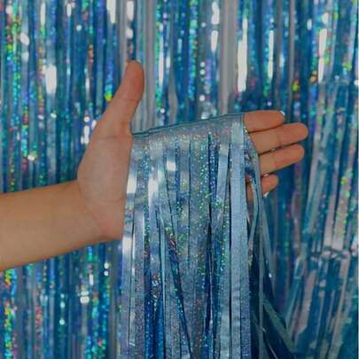 Kit 2 Cortinas Holográficas 2x1m Brilhante para Decoração de Festa, Casamento, Aniversário – Diversas Cores