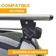 MAGIC SELECT Barras de Techo para Coche Universal. Baca Portaequipajes de Coche para Viajes. Barras Superiores Compatibles con Rieles para Equipaje. Barra Portátil para Transportar. - Negro - Ver 3