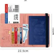 Travel Wallet Anti-Theft Passport Holder, RFID Simple Thin Multifunctional Passport Wallet Travel Passport Bag ID Card HolderFor Travel For Flight For Back To School Lightweight - Pink - View 5