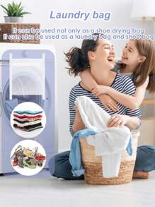 1pc Reusable Laundry Wash Bag For Shoes & Clothes, Adjustable Dryer Strap, Protects From Deformation & Quiet, Mini Wash Bag Available For Household, Dorm, Apartment, Laundromat, Hotel