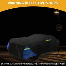 Car Cover Waterproof All Weather 210D, UV Sun Rain Protection, With Left Side Zipper - Black Blue for Chevrolet Camaro - View 3