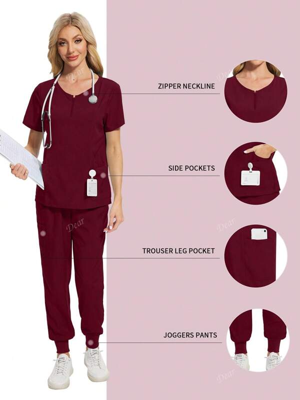 Short Sleeve Surgical Uniform Women Pharmacy Workwear Nurse Uniforms Hospital Doctor Work Tops Pants Beauty SPA Scrubs Sets