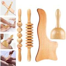 Schwedisches Buchenholz Gua Sha & Massage Set - Pilzkopf Schröpfkopf Therapie-Tools für Muskelentlastung, Spa & Geschenke (natürliche Holz Therapie) - Reduzierung von Müdigkeit und Verbesserung der Blutzirkulation, Ganzkörper Entspannungstool