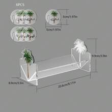 Set da tè in acrilico, trasparente e durevole, con stampa di palme, adatto per cucina, tea house, hotel, tea room, soggiorno, include portabicchieri e set bruciatore di incenso, può essere utilizzato anche per feste e intrattenimento domestici