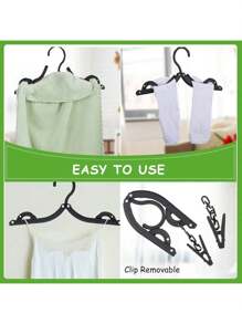 12pcs Portable Folding Travel Clothes Rack , Space Saving Clothes Drying Rack, Clothes Clothes Rack, Folding Clothes Rack For Business Travel, Outdoor Windproof Clothes Rack. Matching Strong Small Clip Windproof