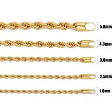 dollrinboy 1pc 18K Gold Plated Stainless Steel Rope Chain Necklace For Men And Women