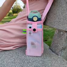Poche en maille pour bouteille d'eau et téléphone portable. Sac de rangement portable pour tasse d'eau. Porte-bouteille d'eau avec sangle d'épaule réglable - Parfait pour la plage, l'extérieur, le sport, la randonnée, l'escalade, les accessoires de camping. Sacs essentiels de voyage, sacs de plage, sacs fourre-tout, sacs de maquillage, sacs de voyage d'été